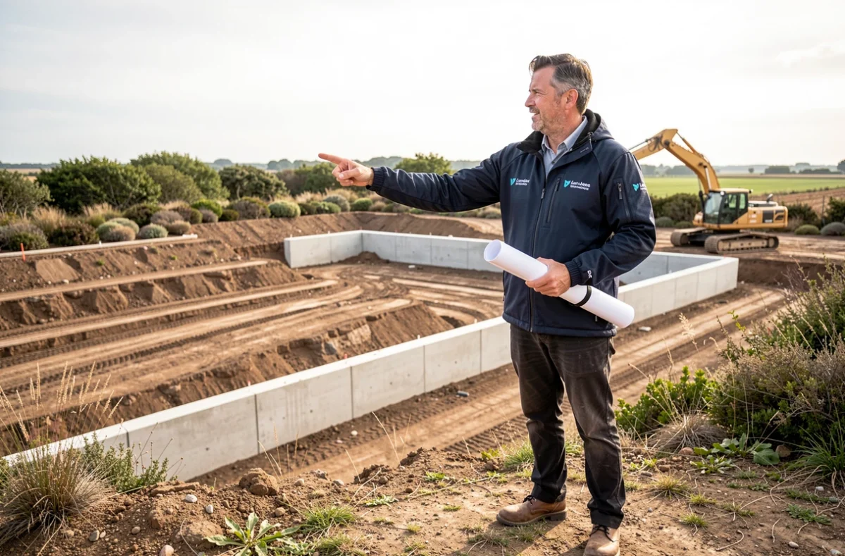 Cyril Femenia de CF Project sur un chantier d'aménagement paysager de grande envergure dans les Landes